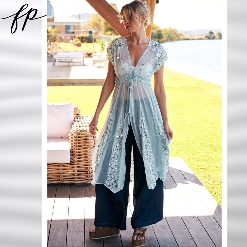 Light Blue Lace Overlay Dress